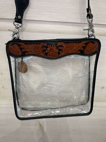 Myra Bag Clear Stadium Approved Tote with Leather Trim