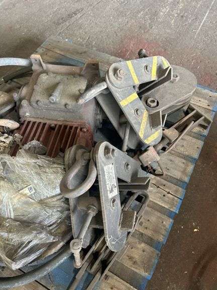 Pallet of Overhead Hoist and Clamps