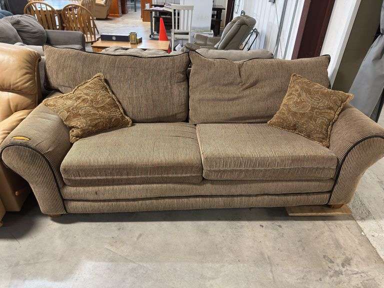 Striped Sofa with Pillows image