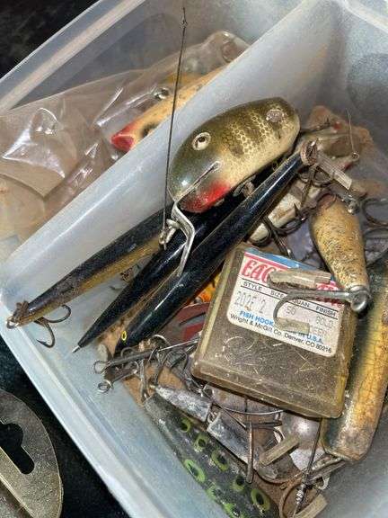 Fishing Lure Assortment with Eagle Claw Hook Box image