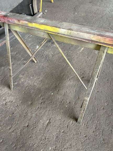 Metal Saw Horse with Wood Top