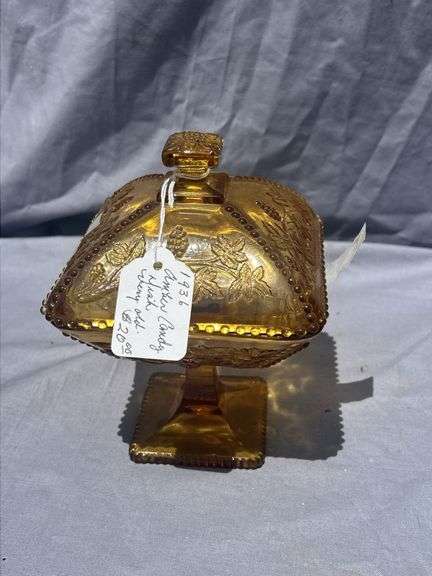 1936 Imperial Amber Candy Cherry Pedestal image