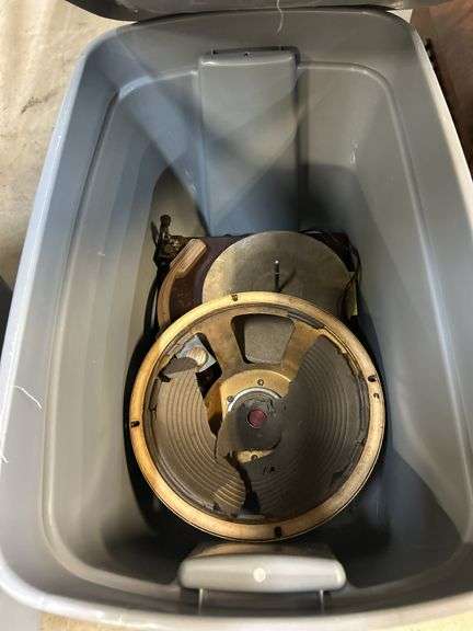 Lot of Two Vintage Speakers and Phonograph image