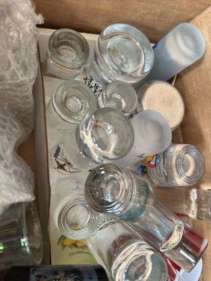 Box of Various Shot Glasses