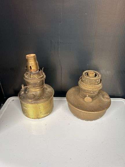 Two Brass Oil Lamp Bases image