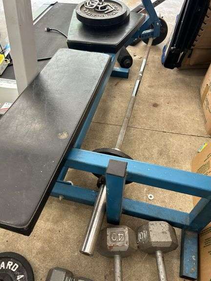 Weight Lifting Set with Bench, Barbell, and Dumbbells