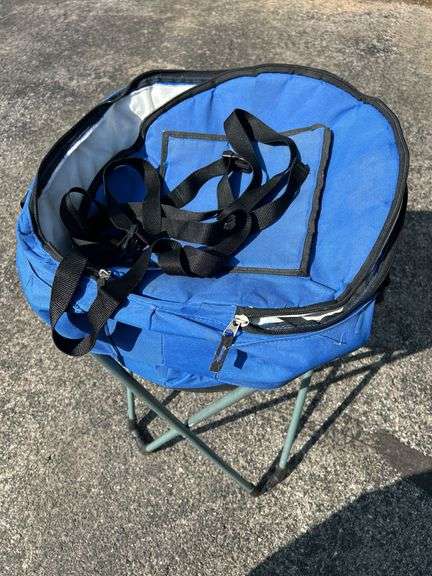 Portable Folding Stool with Insulated Cooler Bag