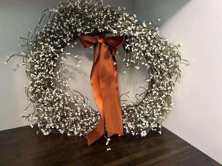 Handmade Decorative Wreath with Berries and Bow image