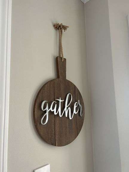 Rustic Style Wooden Signage - 'Gather' and 'Mud Room' image