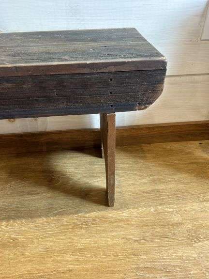 Rustic Dark Wood Bench