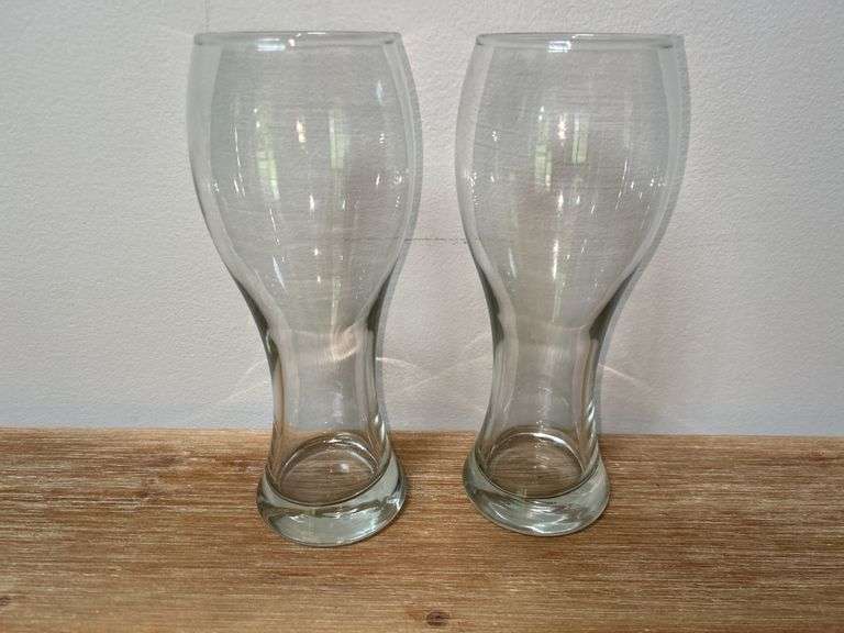 Set of Two Glass Pilsner Style Beer Glasses image