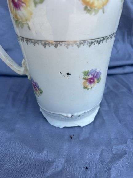 Floral Decorative Pitcher with Lid