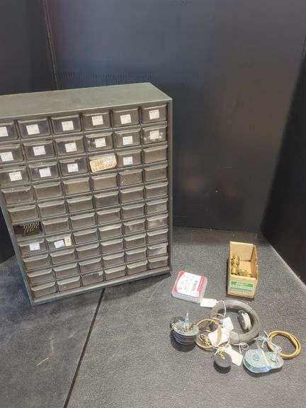 Hardware Cabinet with Steel Balls, Fittings, and Fasteners image