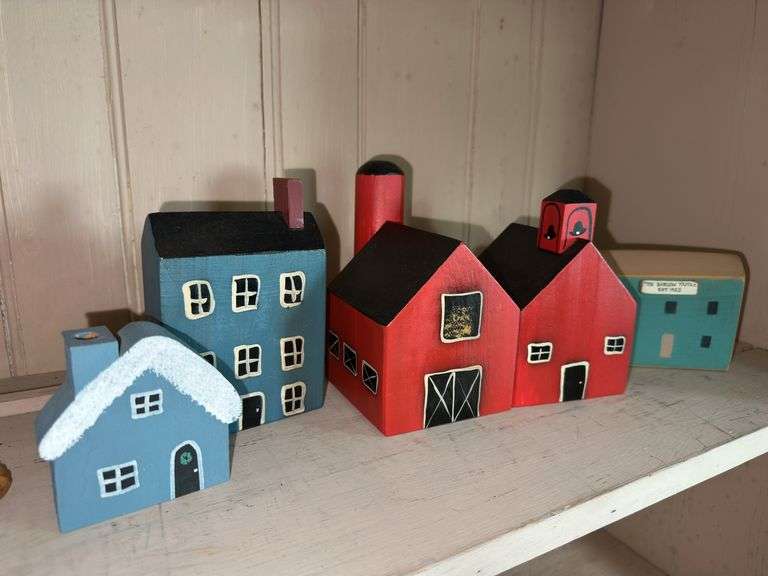 Handcrafted Wooden Village Set image