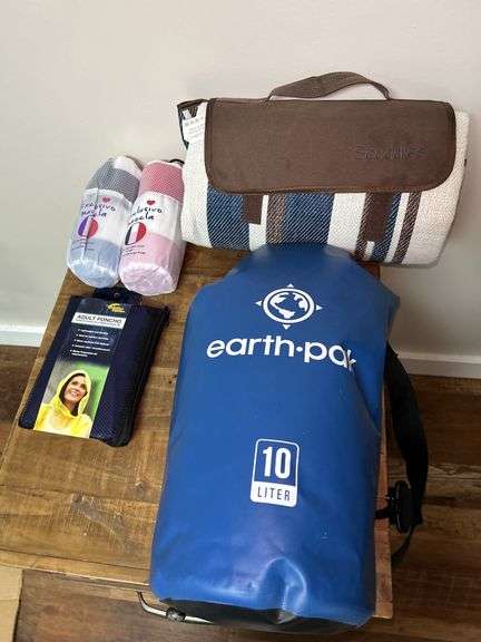 Outdoor Bundle: Scuddles Blanket, Earth-Pak 10L Dry Bag, Poncho, and Microfiber Towels image