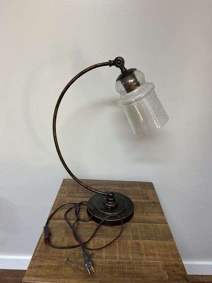 Industrial Style Desk Lamp with Glass Shade image