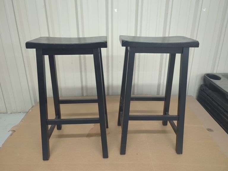 Two Black Counter Height Stools image