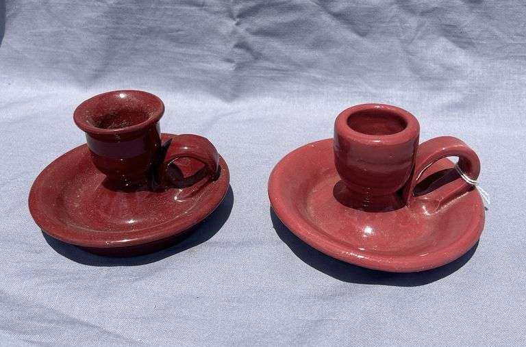 Two ByBee Pottery Candlestick Holders image