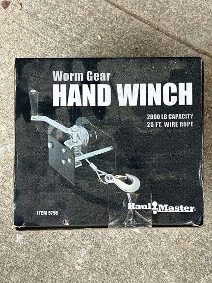 Haul Master Worm Gear Hand Winch - 2000 lb Capacity - NEW in Box