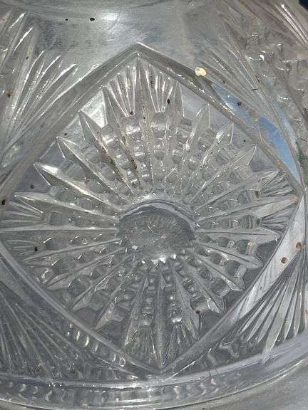 Collectible Glass Butter Dish with Lid and Floral Dish
