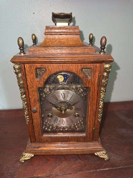 Decorative Table Clock with Moon Phase Display image