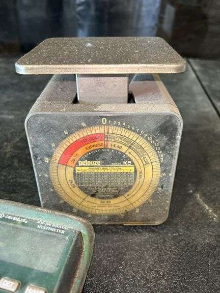 Machinist Tools, Pelouze Scale, and Multimeter