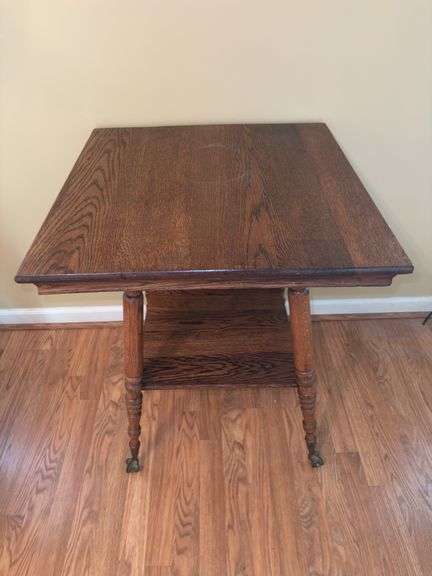 Oak Lamp Table with Claw Feet image