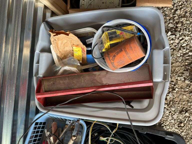 Tote Full of Tools, Electrical Wiring, and More