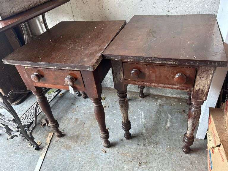 Pair of Wood Side Tables with Drawers image