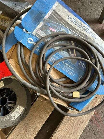 Welding Supplies on Pallet: Welder Wire, Welding Rods, Fluid Can