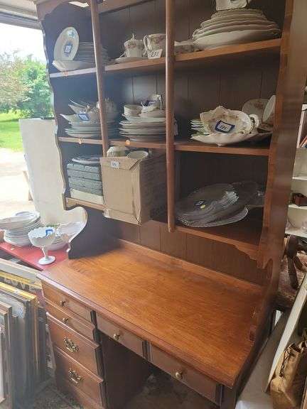Wooden Desk with Hutch image