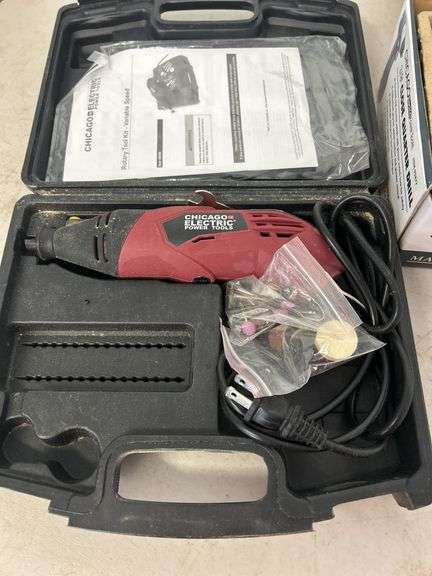 Chicago Electric Power Tools Rotary Tool Kit and 3/8" Close Quarter Drill