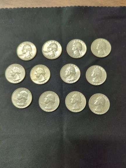 12 1964 Washington Silver Quarters image