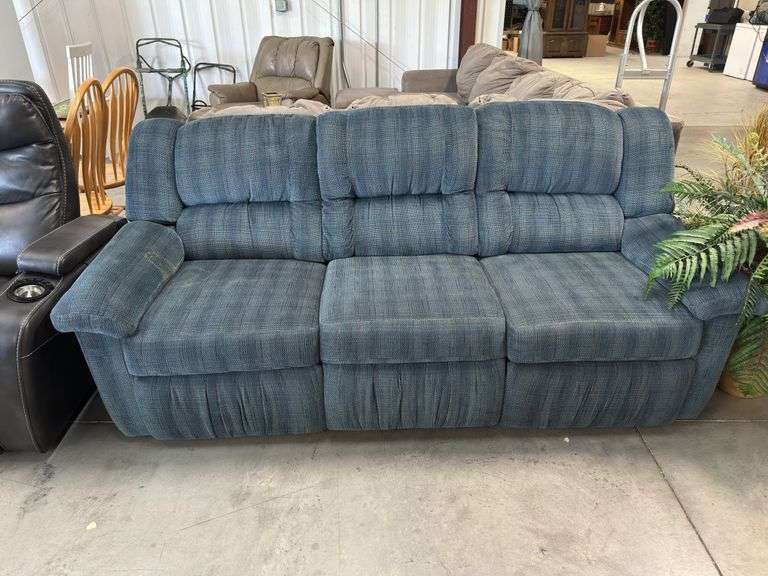 Upholstered Three-Seat Reclining Sofa with Console image