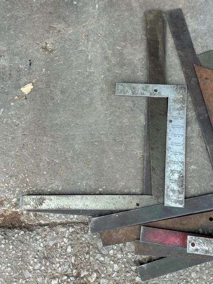 Lot of Assorted Metal Rulers and Squares