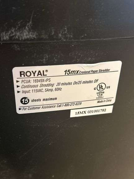 Royal 15mx Crosscut Paper Shredder