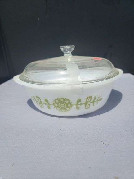 Milk Glass Casserole Dish with Lid image
