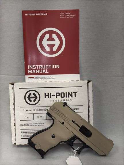 Hi-Point Firearms C9 9mm Luger Pistol, Two Tone FDE Black