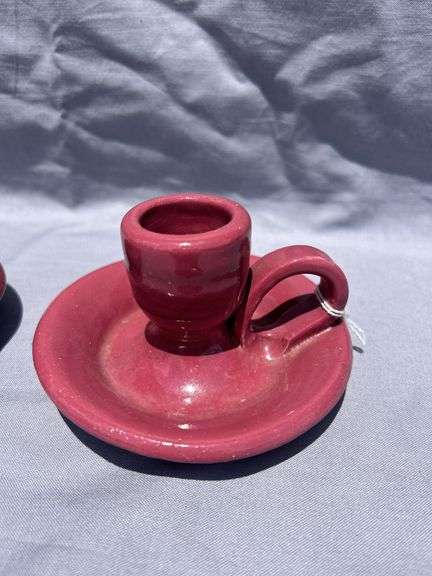 Two ByBee Pottery Candlestick Holders
