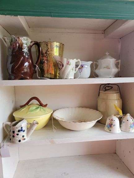 Shelf of Decorative Ceramics and Dishes image
