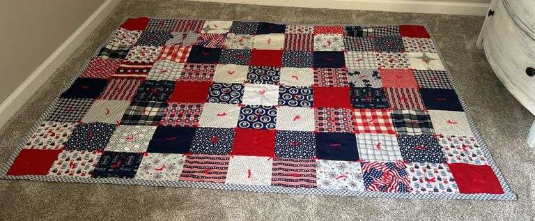 Patriotic Americana Quilted Blanket image