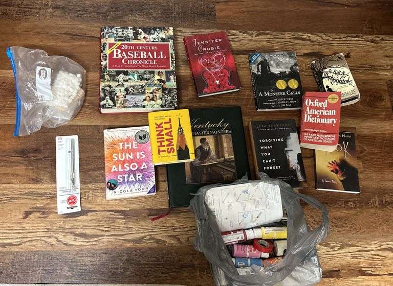 Books, Craft Paint, and Art Supplies Lot image