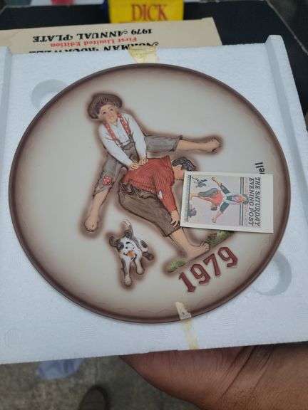 Collection of Books and 1979 Norman Rockwell Plate image