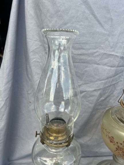Pair of Glass Oil Lamps