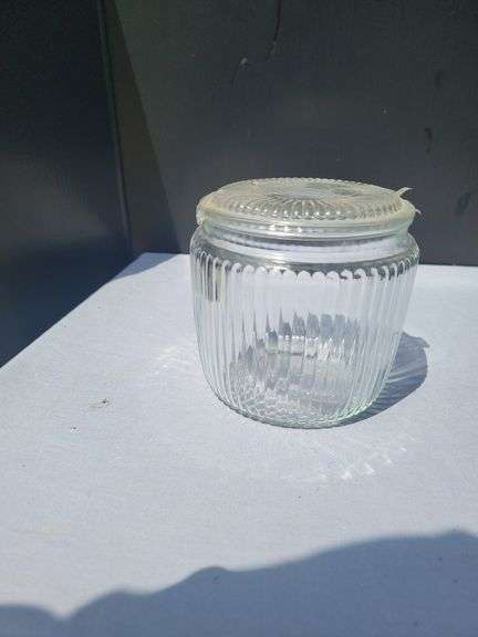 Ribbed Glass Jar with Lid image