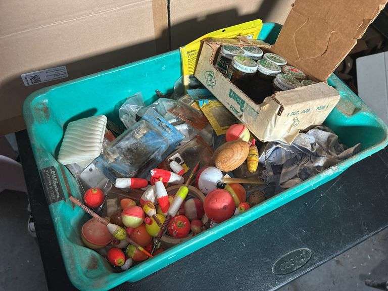 Mixed Lot of Fishing Tackle, Bobbers, Lures, and Baits image