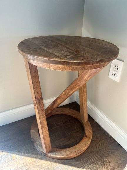 Round Occasional Table with Geometric Base image