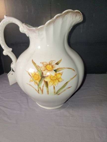 Decorative Ceramic Pitcher with Daffodil Design image
