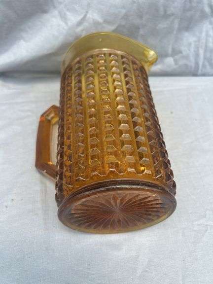 Textured Amber Glass Pitcher