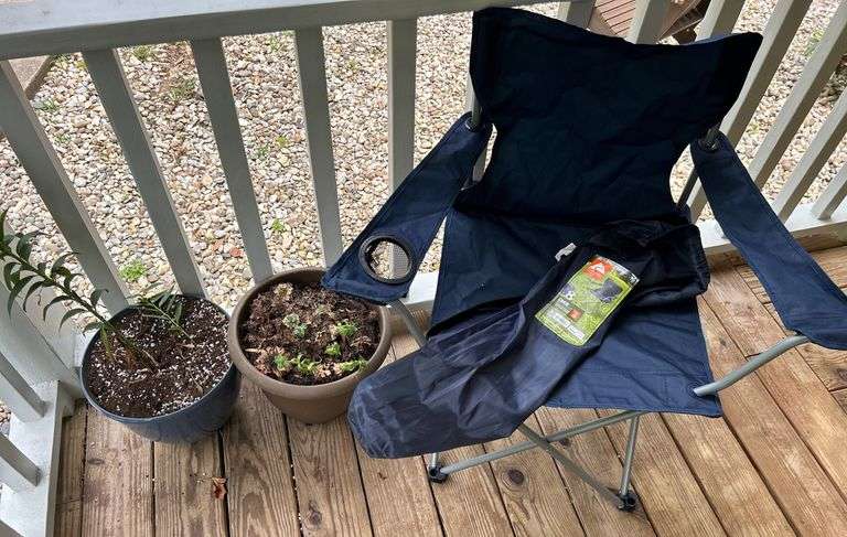 Outdoor Chair and Potted Plants image